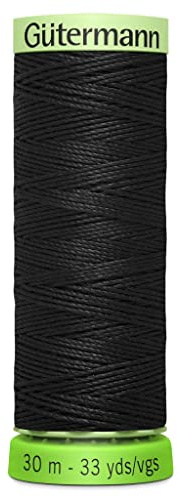Gutermann 723665 000 Sew All 100% Recycled Top Stitch Thread 30mtr, Black, One Size