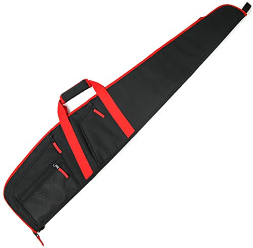 GUGULUZA Gewehrtasche Waffentasche Gepolsterte mit Trageriemen Tasche für Langwaffen Luftgewehr Gewehr Jagd, Schwarz-rot 120cm