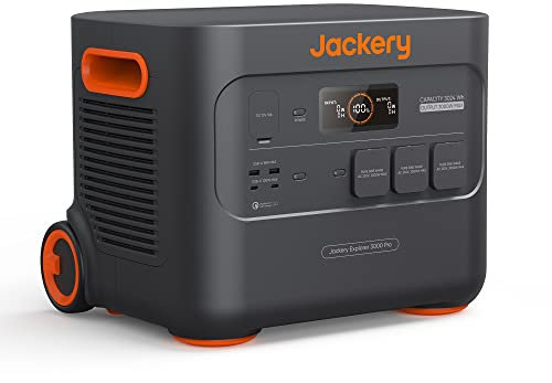 Jackery Explorer 3000 Pro Estación de Energía Portátil de 3024Wh, Carga Completa en 1,8H, 2xPD100W, 3xSalidas de CA, 2xPuertos de Carga USB-C, Generador Solar ideal para Exteriores y Hogar