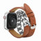 Wingoden Genuine Leather Band Compatible with Apple Watch Band Bracelet 44mm 45mm 49mm 42mm Women Men, Double Tour Wrap Apple Watch Strap Chain iWatch Band Series 9 8 7 6 5 4 3 2 1 SE Ultra 2, Brown