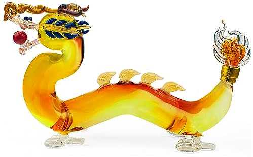 1000ML Dragon Whiskey Decanter, Chinese Zodiac Dragon Wine Decanter, Liquor Decanter For Scotch Vodka, Whiskey, Scotch, Rum, Tequila