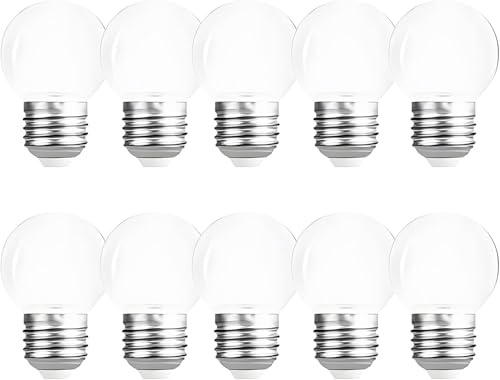 WULUN E27 LED Glühbirne, 2W LED Golfball Glühbirne,20W Glühbirne Equilavent, AC220-240V,200 Lumen, 6500K Kaltweiß Edison Schraubbirne, nicht dimmbar, 10 Packungen