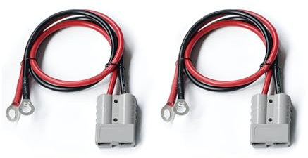 CGEAMDY 2 Pièces Câble De Connexion pour Treuil De Remorque, 50A 600V Connecteur Câbles Batterie, Câble De Charge pour Chariot élévateur, pour Voiture, Fourgon, Moto, RV, Station Wagon, Remorque
