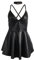 comeondear Mini Kleid Damen Sexy Kurz Wetlook Dessous Frau Große Größen Lederkleid Elegant Bodycon Kleid Babydoll Negligee Erotische Kleider Curvy Partykleid Kunstleder Reizwäsche Frauen Schwarz,S