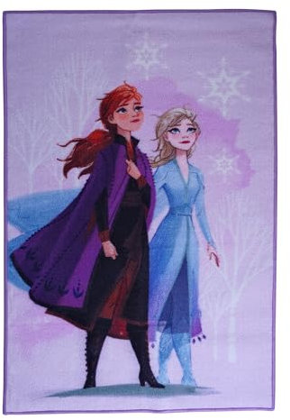 Disney Heimteppich für Kinder, offiziell lizenziert, für Kinderzimmer, Spielzimmer, rutschfest, waschbar, Eiskönigin, 80 x 120 cm