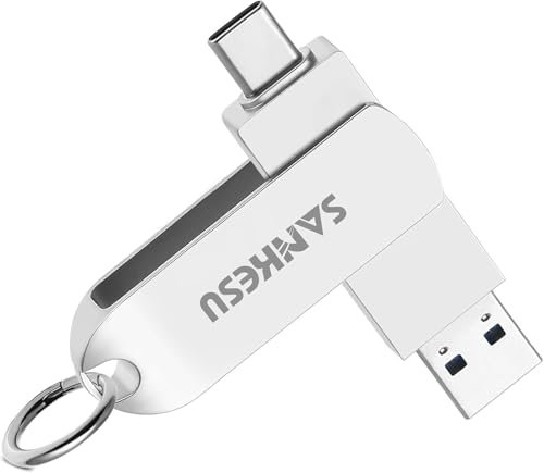 SANKESU 128GB USB Stick Schnell mit bis zu 350MB/s Lesen Hochgeschwindigkeits,USB 3.2 Gen 2 SSD USB Speicherstick mit Typ C und Typ A Ports for PC/MacBook/Android Handy
