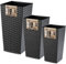 KADAX Set di 3 vasi alti per piante, Grafite Rattan, H 46,5/57,5/68 cm – vasi da esterno eleganti, vaso per piante grandi