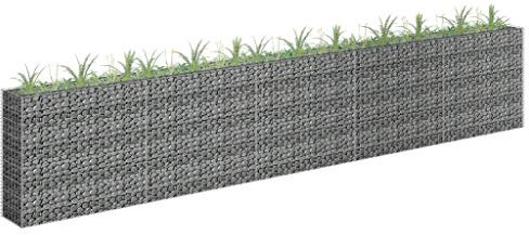 Bulliing Gabionen-Hochbeet Verzinkter Stahl 450×30×90 cm GabionenköRbe WasserzapfsäUle Garten Gabionen Zaun Gabionensteine