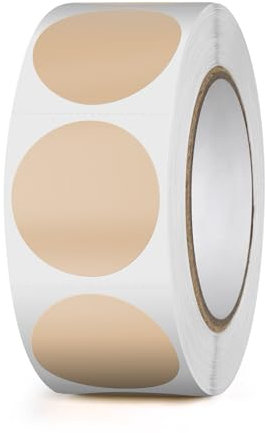 YIKIADA 500 Stück Runde Aufkleber 25 mm Thermo Etiketten Punkt Selbstklebend Rolle Adressaufkleber Wasserdicht Kleine Klebepunkte Farbkodierung Khaki