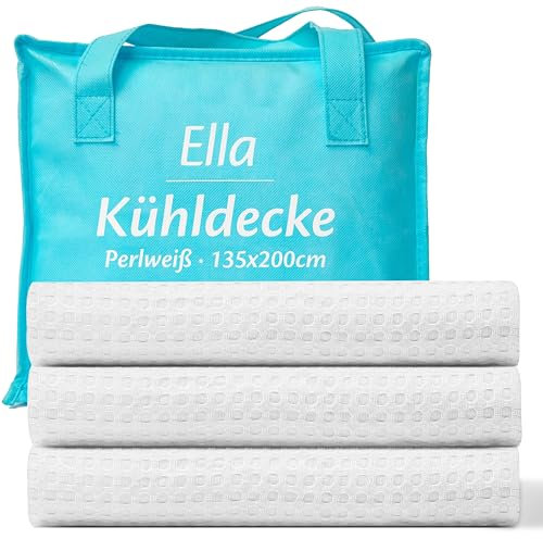 Ella Kühlende Decke, Atmungsaktive Cooling Sleep Decke, Tencel-Stoff und umweltfreundliche Kühldecke für Menschen, Kühldecken zum Schlafen, Oeko-TEX-zertifizierte dünne Sommerdecke 135x200 - Perlweiß