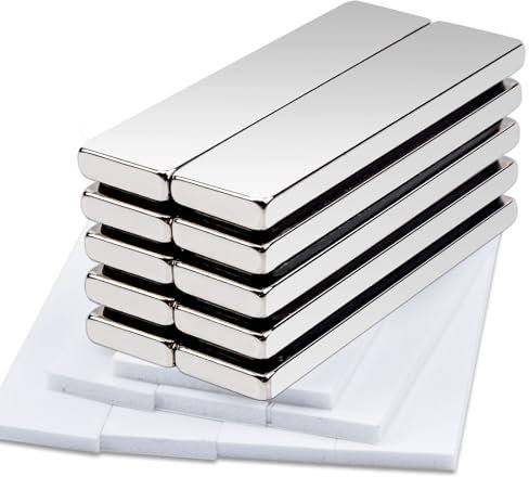 Keukenket Neodym Magnete 40x10x3mm Extra Stark mit selbstklebender Rückseite 10 Stück Starke Magnete für Whiteboard Küche Büro