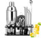 Cinnani Shaker Cocktail Set Professionale con Supporto,15 pezzi cocktail set kit in Acciaio Inox,Kit Cocktail 750ml,professionale barman set,Cocktail Shaker Set
