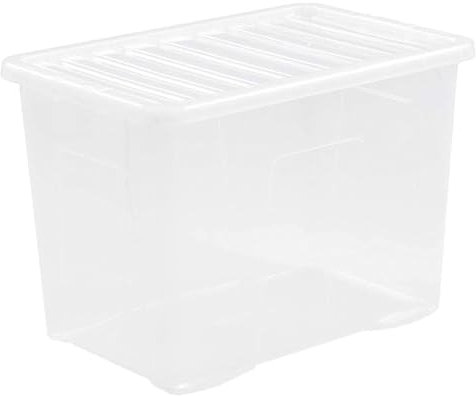 Neat. Plastics Large Heavy Duty Plastic Storage Box With Clear Lids, Durable, Nestable & Stackable Organizing Box Container For Home, Garage & Office, Pack of 2