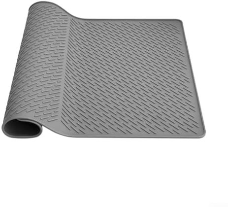 Silicone Glass Top Stove Cover Protector, Silicone Hob Cover Mats For Electric Stoves, 28x20 Extra Large Stove Mat And Dish Drying Mat, RV Countertop Stove Protector(Gray)