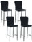 JYMTOM Lot de 4 tabourets de Bar Design, en Velours, Matelassé, Chaises Hautes avec Dossier et Repose-Pieds, pour Cuisine, Salon, Salle à Manger(4,Nior)