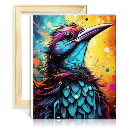 TANGFEIY Canvas Oil Painting Kit Bird Kids Adults Paint by Number Kits- with Brushes and Acrylic Pigment on Canvas Art Picture for Home Decor No Frame(30x40cm)
