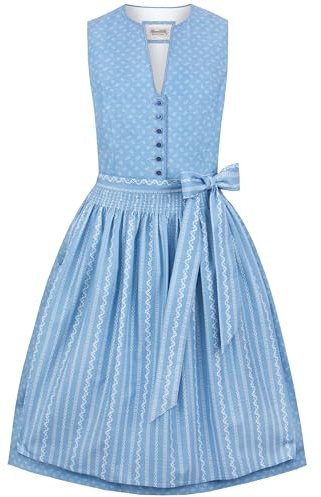 Heimatgwand Dirndl Fina Vestido para ocasión Especial, Azul Claro, 50 Mujeres