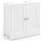 COSTWAY Waschbeckenunterschrank, Badezimmerschrank mit 2 Türen & verstellbaren Regal, Badezimmer Unterschrank in Landhausstil, Waschtischunterschrank Weiß, 60 x 30 x 60 cm (Lamellentür)