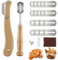 Bäckermesser 2er Set - 20 Ersatzklingen - Teigmesser Set für Gerade und Geschwungene Schnitte, Brotmesser zum Einschneiden von Baguette, Brötch, Brot Backen Zubehör für DIY Brotteig Muster