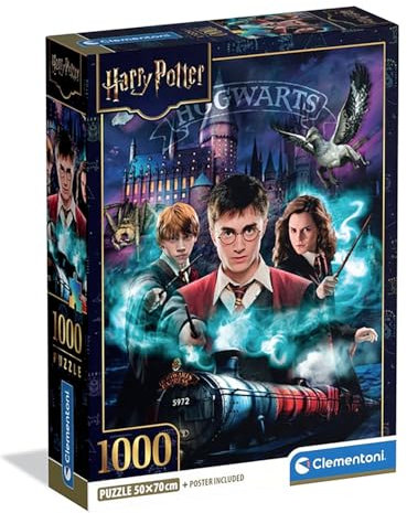 Clementoni Puzzle - Harry Potter 500 Stücke, Compact Box - Puzzle für Erwachsene 14-99 Jahre, Geschenk für Mann und Frau, Made in Italy, 37047