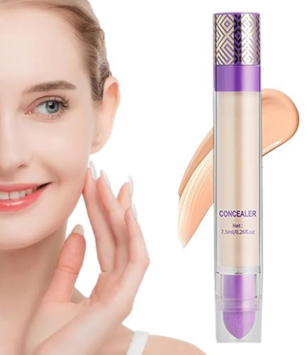 4-in-1 Full Coverage Cream Concealer, wasserfest, langanhaltend, feuchtigkeitsspendend, CC Cream für natürliches Finish, 7,5 ml, multifunktionaler Gesichtskorrektor für alle Hauttypen