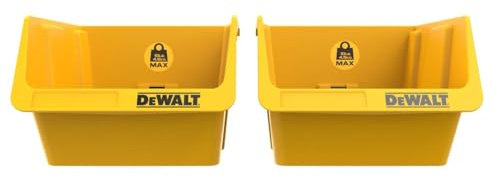 DEWALT DWST82813-1 Storage Bins – Set of 2 Durable Plastic Containers for Nuts, Bolts, Screws & Small Tools in Workshops, Garages, or Basements