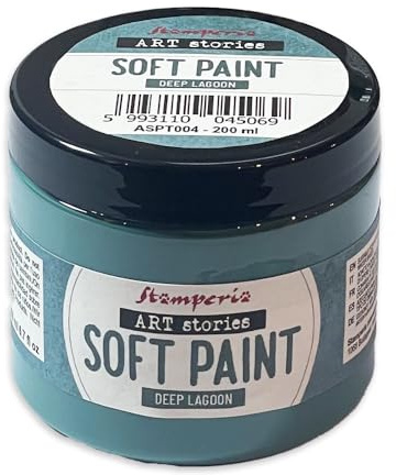 Stamperia ASPT004 Soft Paint, Deep Lagoon, 200ml, 6 Count