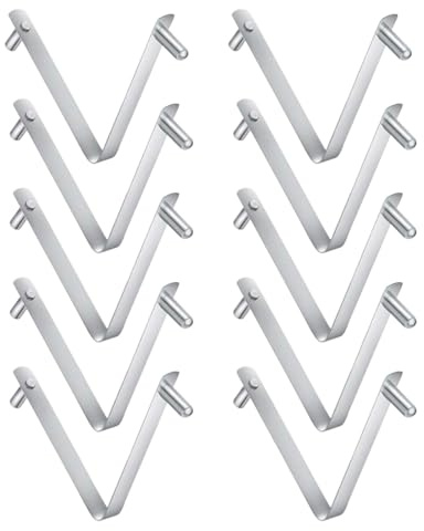 Poolbürsten-Clips – Edelstahl Skimmer Fitting | Poolbürste Clip Clip | 10 Stück Blätter Skimmer Doppelstift-Clips für Poolbürste tägliche Wartung Teiche Wände Reinigung Teleskopstange