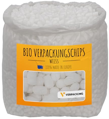 verpacking Verpackungschips aus Maisstärke biologisch abbaubar [Farbe und Menge wählbar] Füllmaterial für Pakete Weiß 200 Liter