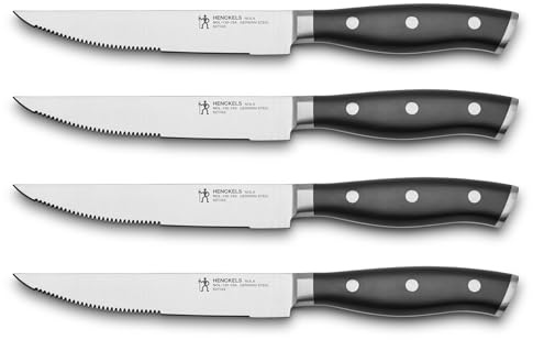 HENCKELS x EMERIL Lagasse The Nola Collection Razor-Sharp German 4-pc Steak Knife Set, Made in Company-Owned German Factory with Special Formula Steel perfected for almost 300 Years, Dishwasher Safe