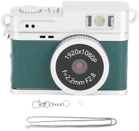 Dpofirs MiniSchlüsselbundkamera, 1080p HD MiniRetro Digitalkamera mit Blitzlicht, 180 -mAh -Akku, Video -Rekorder für die Reiseaufzeichnung (Green)
