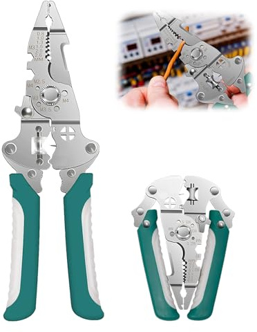 LINXINS 12 in 1 Wire Strippers Electrical Tool, Multifunctional Wire Cable Stripper, Electrician Plier for Cutting Crimping Cable Stripping DIY Professional Use