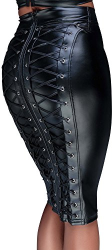 Noir Handmade Damen Kleid Schwarz Taille S