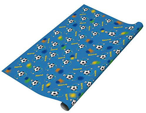 Striefchen® Fußball Geschenkpapier mit Ihrem Wunschnamen bedruckt