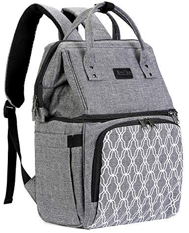 AmHoo Insulated Lunch Box Cooler Backpack Waterproof Leak-Proof Lunch Bag Tote for Men Women Hiking Beach Picnic Trip with Strongest YKK Zipper Gray