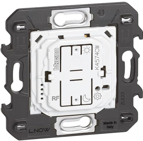 BTICINO Scenario Giorno/Notte Living Now K4574CW, Comando Centralizzato per Luci, Tapparelle e Prese Smart, Interruttore WiFi con Batteria, Superficiale, Controllo da Remoto, Automazioni, Smart Home