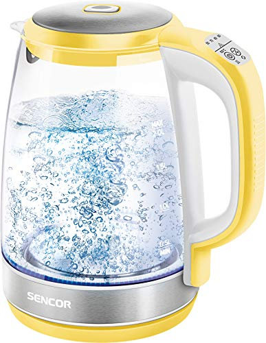 Bouilloire Électrique à Température Variable avec Lumiere LED Interne, 2,0 L Capacité, 2200W, Jaune