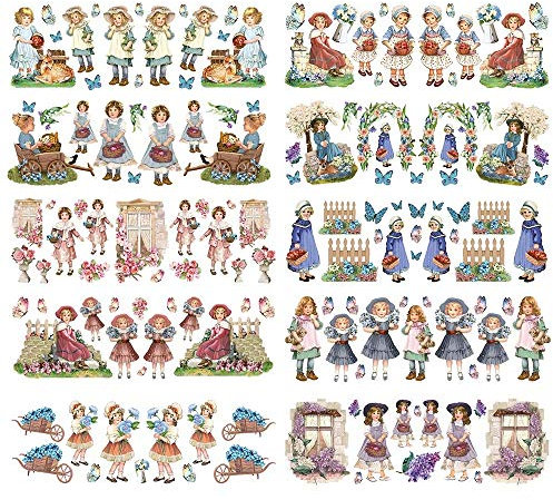 Ideen mit Herz Transparent-Sticker | 10 Bogen à 10 cm x 30 cm | Bunte Aufkleber zum Basteln & Dekorieren (Kinder)
