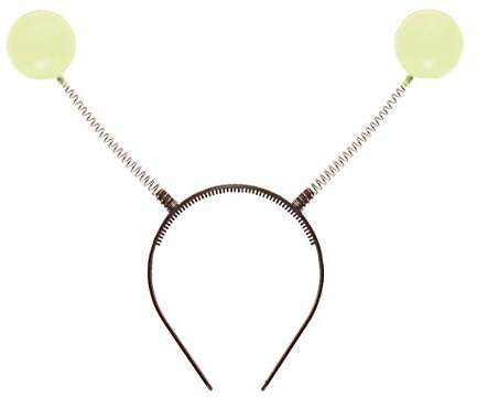 shoperama Haarreifen mit fluoreszierenden Kugeln Neon Antennen Haarreif Alien Fee Elfe Kopfbügel