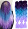 60cm Extension Treccine Treccia Africane Capelli Sintetici Finti Ombre Lunghi Intrecciare Jumbo Braids 3 Ciocche Crochet Twist Bellezza, Viola& Blu&Viola chiaro