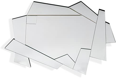 Norbe | Ovaler Wandspiegel DORIS 90 x 70 cm | Moderner Wandspiegel | Dekorativer Wandspiegel Oval mit asymmetrischen Intarsien | Spiegel | Rechteckiger Spiegel ohne Rahmen Modern
