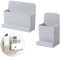 Bebochoi 2 Piezas Caja Almacenamiento Mando Distancia, Caja de Almacenamiento Autoadhesiva, Soporte para Mando a Distancia de Pared, para Cocina para Oficina Dormitorio, 2 Tamaños