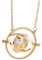 UTTER Hermine Halskette mit drehbarem Anhänger in Form einer goldenen Sanduhr, Edelstahl, Edelstahl