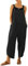 MZSYLK Salopette da donna casual allentata salopette da donna in cotone e lino senza maniche con spalline casual pantaloni tuta con tasche a gamba larga, Nero-1, 4XL