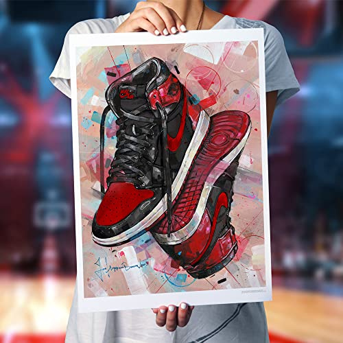 Sneaker-Kunst Michael Jordan Schuhe poster, 50 x 70 cm