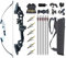 Monleap Archery 51 Takedown Recurve Bogen und Pfeil Set für Erwachsene Rechtshänder Langbogen Kit Metall Riser für Anfänger Schießübungen (silbrig 40lb)