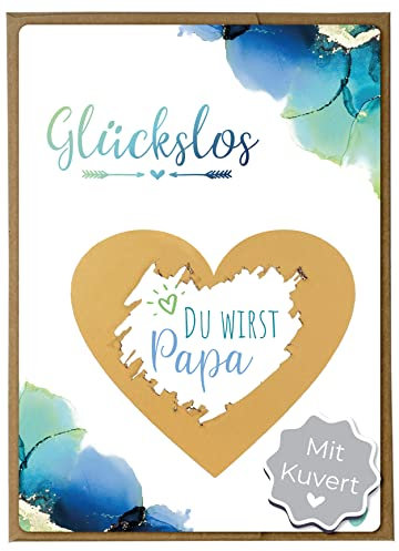 Joli Coon Rubbelkarte Du wirst Papa mit Kuvert - Schwangerschaft verkünden Papa mit Rubbelkarten
