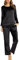 Migcaput Pigiama da Donna Lungo in Pile Set Pigiama Caldo Abbigliamento da Casa Invernale Morbido Loungewear con Tasche Nero L
