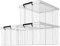 Cetomo 50L*3 Storage Boxes, Stackable Storage Box with Lids, Heavy-Duty Lidded Container with Reinforced Corners, Vertical Sides and Clip Closure, Durable, Plastic, Clear, 50L-3Pack
