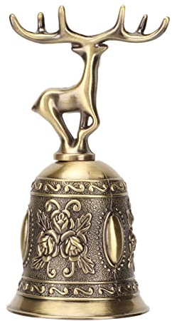 Handglocke aus Metall in Hirschform, Vintage Beschichtung, Rostfrei, Poliert, Hochzeitsglocke für Esstisch, Bronze